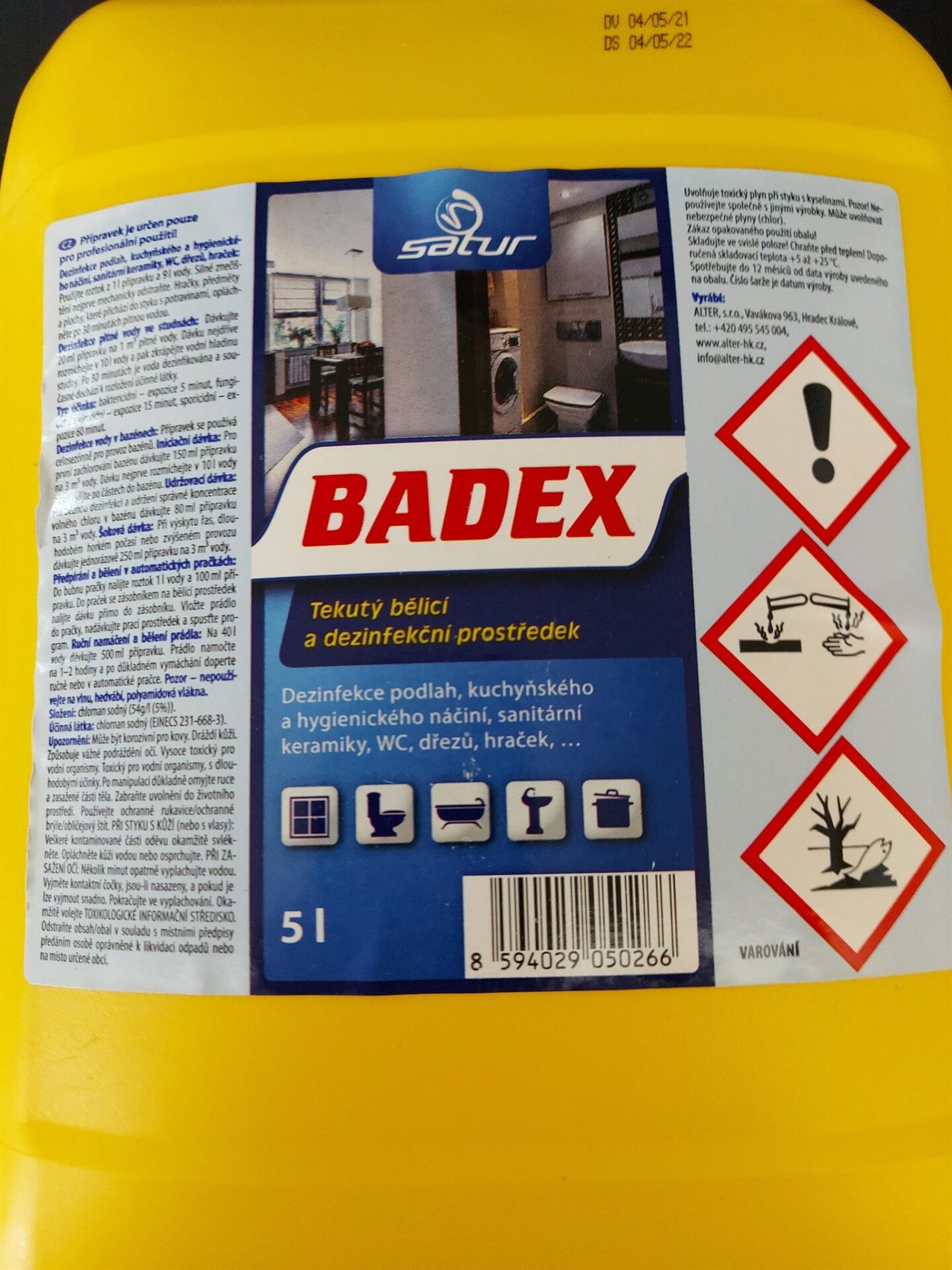 Sabrex, Badex bělící a dezinfekční prostředek 5 litrů (Savo) - Obrázek 4