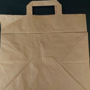 Taška papírová hnědá s plochým uchem 320+220x280 mm