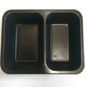 Zatavovací miska 2-dílná PP černá 227x178x50 mm (50 ks)