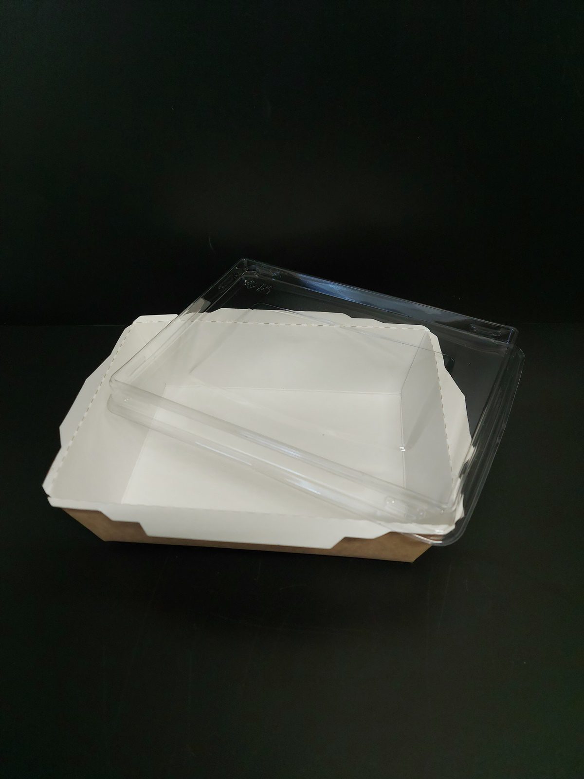 Box na salát Eko KRAFT 450 ml 145x100x55 mm, vč. transparentního víčka (50 ks) - Obrázek 6
