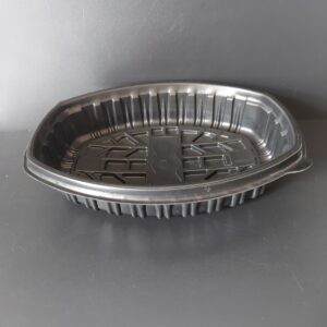 Miska plastová na jídlo PP 1-dílná, černá 1200 ml (30 ks)