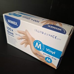 Rukavice jednorázové vinylové M nepudrované transparentní (100 ks)