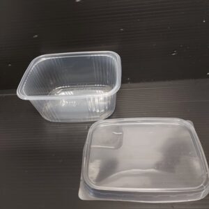 Víčko PP transparentní na hranaté misky PP 250 ml 108×82×49 mm (100 ks)