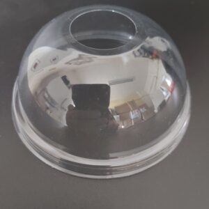 Víčko rPET vypouklé s otvorem na kelímky rPET 0,3 a 0,4 l, průměr 95 mm (50 ks)