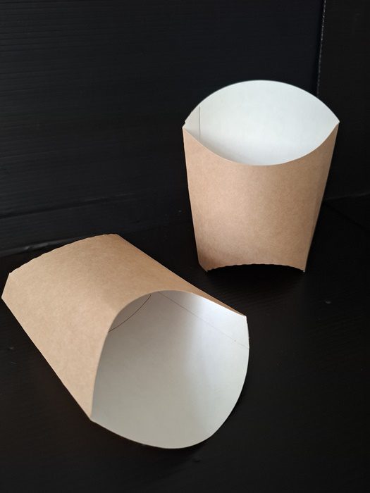 Kapsa papírová na hranolky Eko hnědá 105x50x110 mm (50 ks) - Obrázek 2